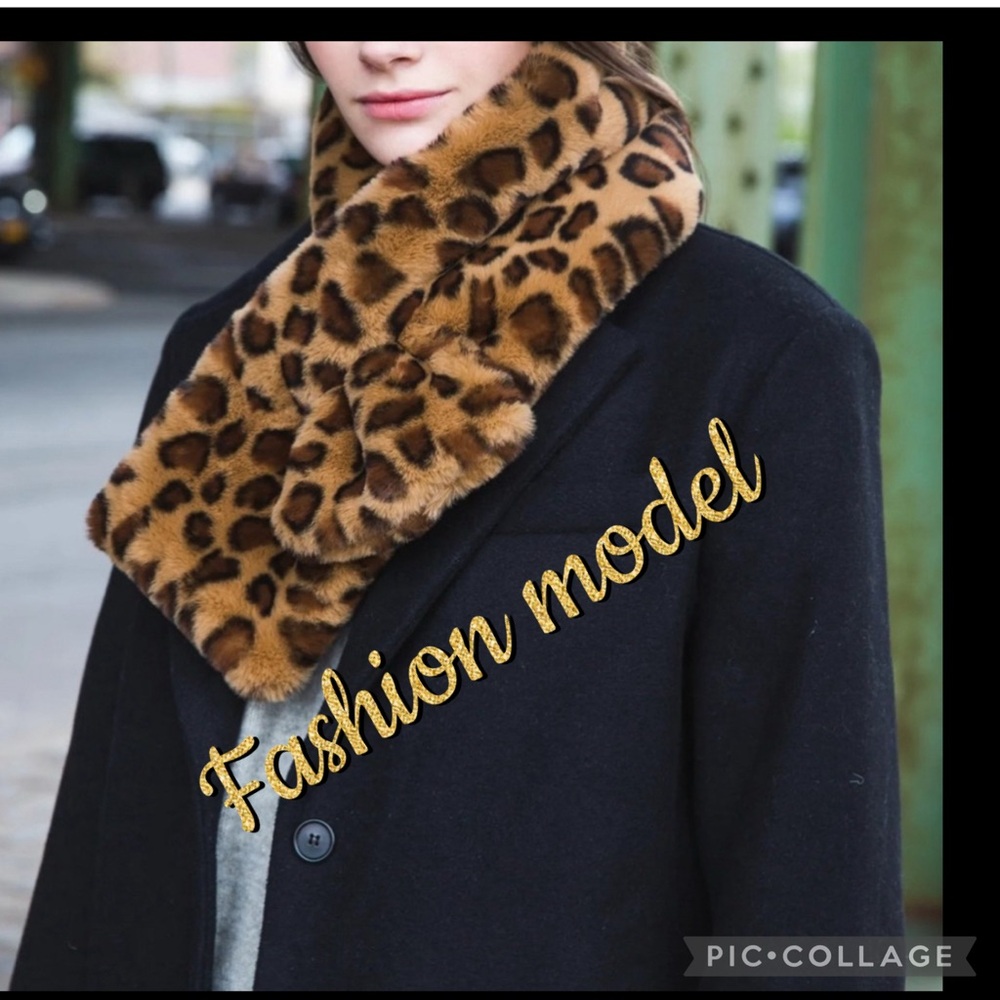 Fury brown Super soft & Plush Leopard Print Scarf🧣NWOT